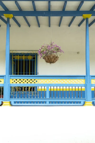 Колониальная Архитектура Фасад Городе Сальгар Антиокия Колумбия — стоковое фото