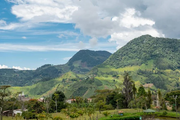 Paisaje Natural Con Vista Pueblo Jardín Antioquia Colombia —  Fotos de Stock