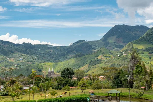 Natuurlandschap Met Uitzicht Stad Jardin Antioquia Colombië — Stockfoto