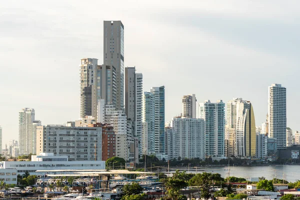 stock image Cartagena, Bolivar,Colombia. November 3, 2021: Panoramic landscape with blue sky in Bocagrande.