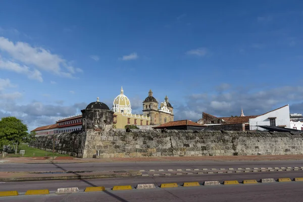 卡塔赫纳 玻利瓦尔 哥伦比亚 2021年11月3日 San Pedro Claver教堂的建筑 — 图库照片
