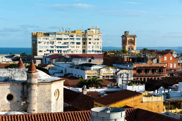 Panoramatická Krajina Opevněného Města Modré Oblohy Cartagena Bolvar Kolumbie — Stock fotografie
