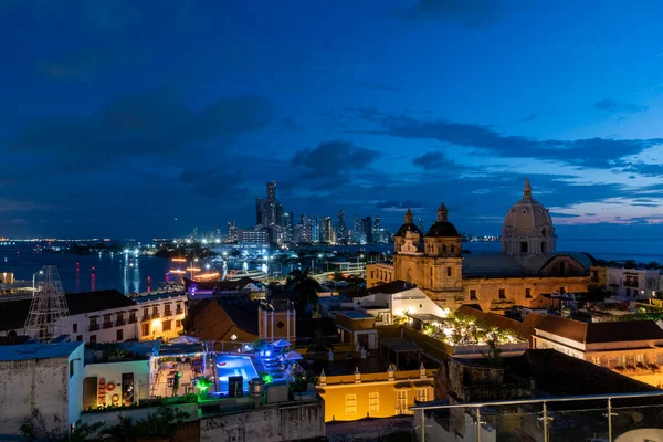 Cartagena Bolívar Kolumbie Listopadu 2021 Západ Slunce Městě Pohled Město — Stock fotografie