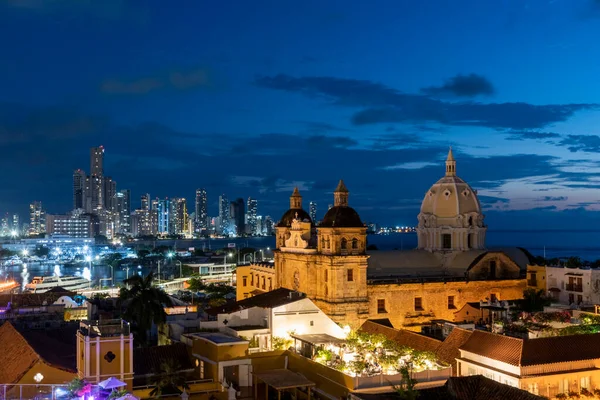 Cartagena Bolívar Colômbia Novembro 2021 Pôr Sol Cidade Vista Urbana — Fotografia de Stock