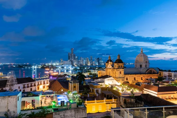 Καρταχένα Μπολιβάρ Κολομβία Νοεμβρίου 2021 Ηλιοβασίλεμα Στην Πόλη Και Αστική — Φωτογραφία Αρχείου
