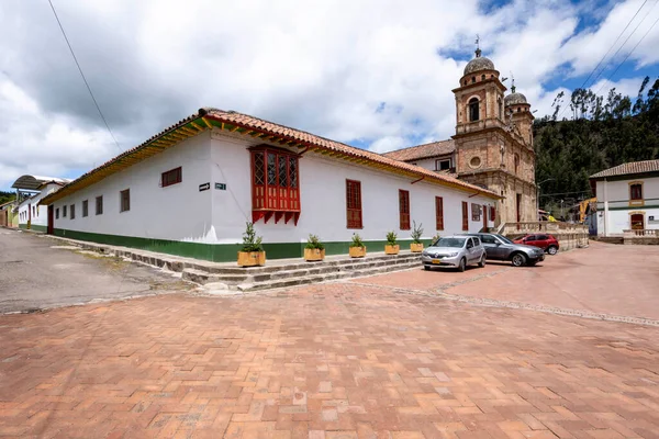 Nemocon Cundinamarca Colombia Juli 2021 Kleurrijke Gevel Architectuur Van Stadshuizen — Stockfoto