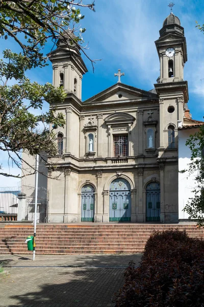 Medellin Antiokvia Kolumbie Července 2020 Kostel San Antonio Padua Modrá — Stock fotografie