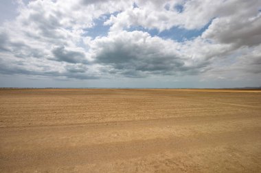 Baha Portete doğal parkının panoramik manzarası. Guajira, Kolombiya.