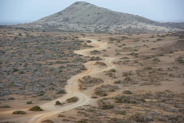 Cabo de la vela 'da panoramik şeker direği. Guajira, Kolombiya. 