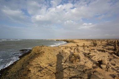 Punta Gallinas plaj manzarası Guajira, Kolombiya.