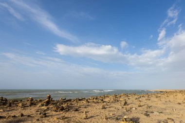 Punta Gallinas plaj manzarası Guajira, Kolombiya.