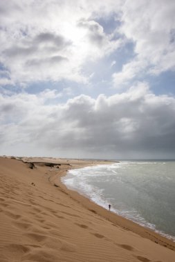 Punta Gallinas ve kum tepelerinde bir sahil. Guajira, Kolombiya. 