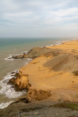 Kolombiya, Guajira 'daki Cabo de la Vela plaj manzarası.