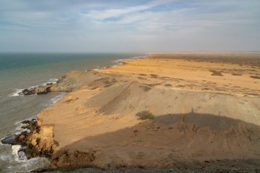 Kolombiya, Guajira 'daki Cabo de la Vela plaj manzarası.
