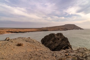Kolombiya, Guajira 'daki Cabo de la Vela plaj manzarası.
