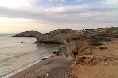 Kolombiya, Guajira 'daki Cabo de la Vela plaj manzarası.