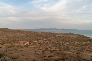 Kolombiya, Guajira 'daki Cabo de la Vela plaj manzarası.