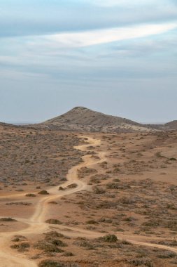 Kolombiya, Guajira 'daki Cabo de la Vela plaj manzarası.