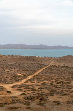 Kolombiya, Guajira 'daki Cabo de la Vela plaj manzarası.