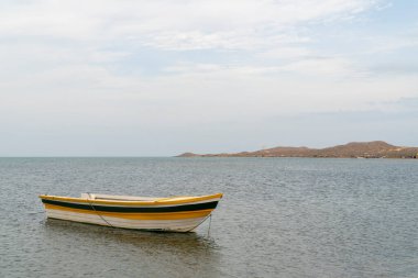 Manzara ve deniz manzarası. Guajira, Kolombiya. 