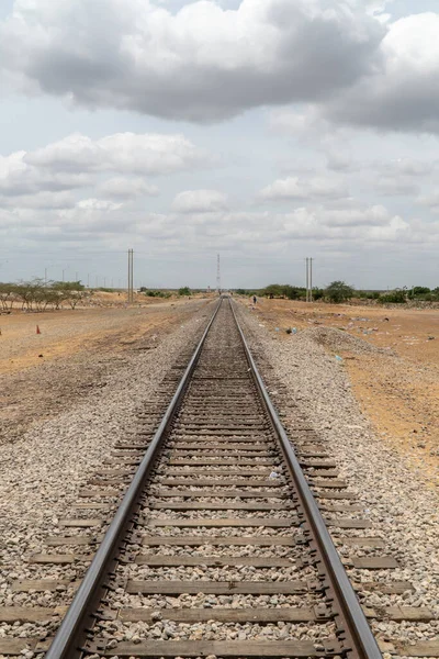 Riel Del Ferrocarril Cerrejón Guajira Colombia — Foto de Stock