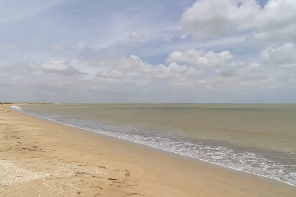 stock image Landscape and boat in the sea. Guajira, Colombia.