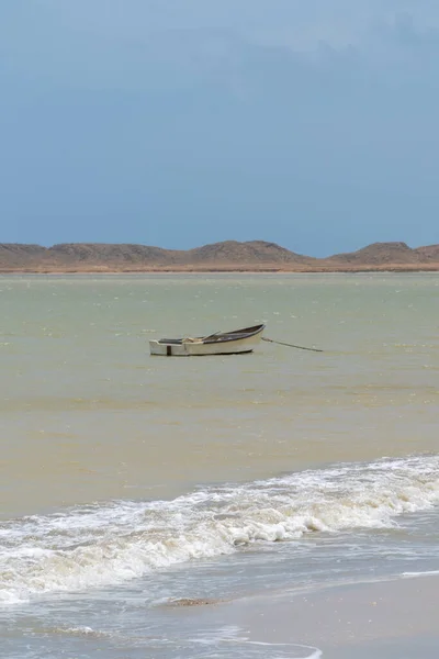 Paisagem Barco Mar Guajira Colômbia — Fotografia de Stock
