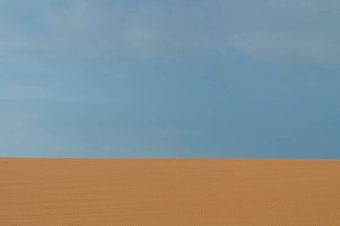 Güneşli bir günde panoramik manzara, Cabo de la Vela plajı. Guajira, Kolombiya.