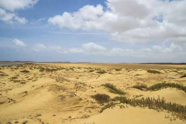 stock image Panoramic landscape in sunny day, Cabo de la Vela beach.