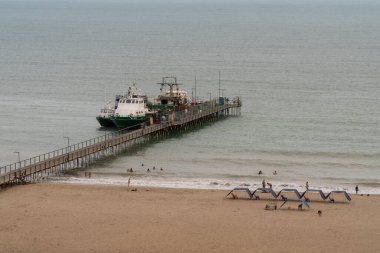  Malecon sahilindeki turist iskelesinde. Riohacha, Guajira, Kolombiya