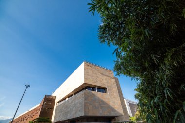 Medellin, Antioquia, Kolombiya. 13 Ocak 2022: Plaza Mayor Medelln Kongre ve Sergileri Kolombiya 'nın Medelln kentinin Uluslararası Fuar ve Sergi Merkezi' dir..