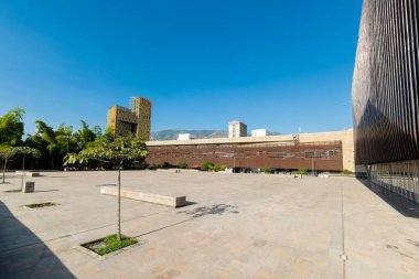 Medellin, Antioquia, Kolombiya. 13 Ocak 2022: Plaza Mayor Medelln Kongre ve Sergileri Kolombiya 'nın Medelln kentinin Uluslararası Fuar ve Sergi Merkezi' dir..