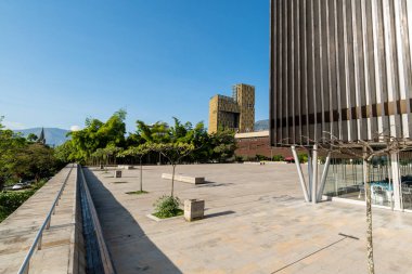 Medellin, Antioquia, Kolombiya. 13 Ocak 2022: Plaza Mayor Medelln Kongre ve Sergileri Kolombiya 'nın Medelln kentinin Uluslararası Fuar ve Sergi Merkezi' dir..