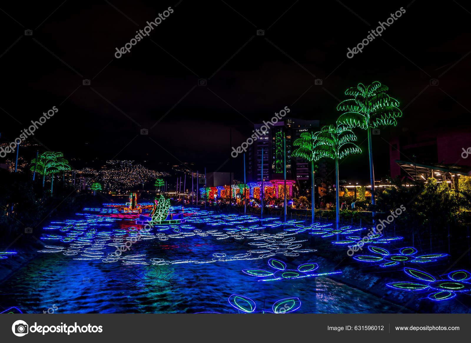 Medellin Antioquia Colombia December 2022 Christmas Lights Themed