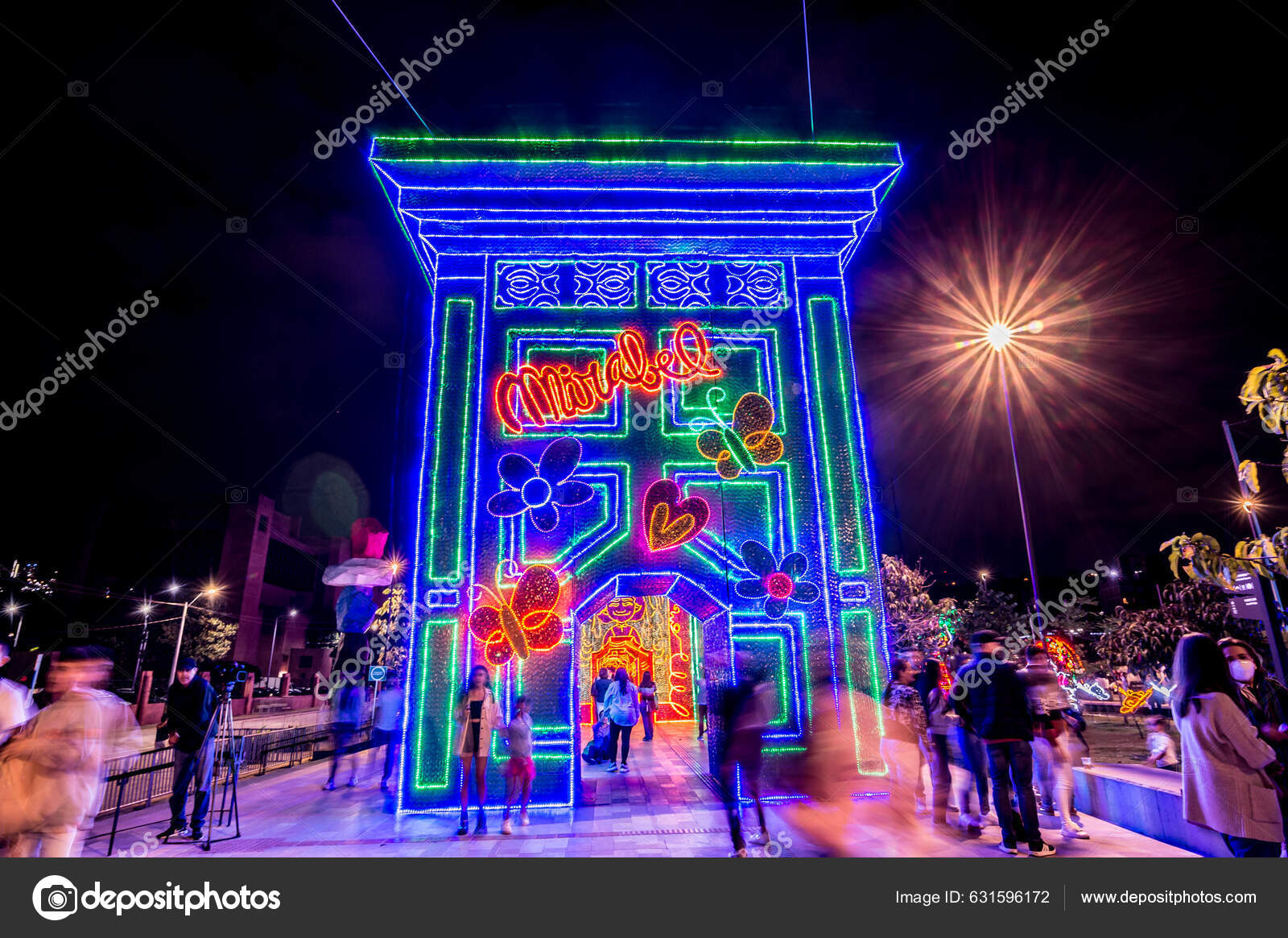 Medellin Antioquia Colombia December 2022 Christmas Lights Themed
