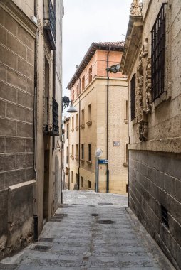 Segovia, Espaa. 28 Nisan 2022: Segovia 'da sgraffito tekniği ile mimarlık ve cephe.