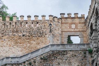 Segovia, Espaa. April 28, 2022: Famous Segovia walls and architecture view.
