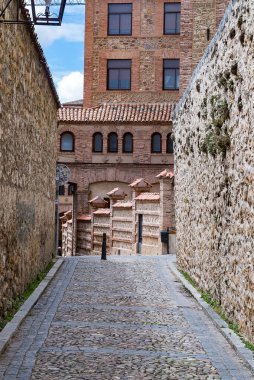 Segovia, Espaa. April 28, 2022: Famous Segovia walls and architecture view.