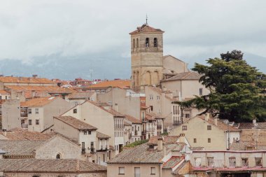 Segovia, Espaa. April 28, 2022: Panoramic landscape in the city with a view of the houses.