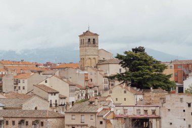 Segovia, Espaa. April 28, 2022: Panoramic landscape in the city with a view of the houses.