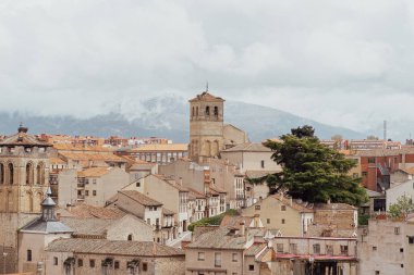 Segovia, Espaa. April 28, 2022: Panoramic landscape in the city with a view of the houses.