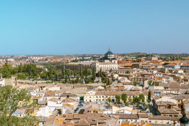 Toledo, Espaa. April 29, 2022: Tavera Hospital and panoramic landscape with blue sky.