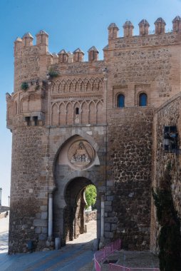 Toledo, Espaa. April 29, 2022: Puerta del sol with beautiful blue sky.