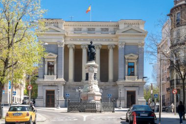 Madrid, Spain. April 6, 2022: Prado National Museum with blue sky.