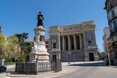 Madrid, Spain. April 6, 2022: Prado National Museum with blue sky.