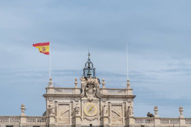 Madrid, Spain. April 6, 2022: Royal palace and its architecture with monuments.