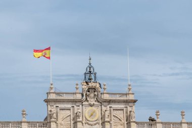 Madrid, Spain. April 6, 2022: Royal palace and its architecture with monuments.