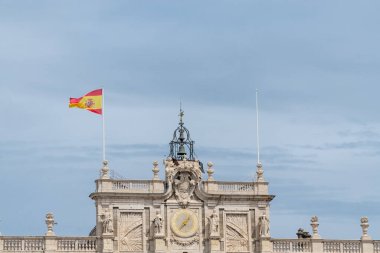 Madrid, Spain. April 6, 2022: Royal palace and its architecture with monuments.