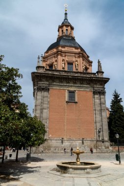 Madrid, Spain. April 6, 2022: Royal palace and its architecture with monuments.