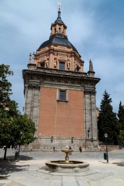 Madrid, Spain. April 6, 2022: Royal palace and its architecture with monuments.